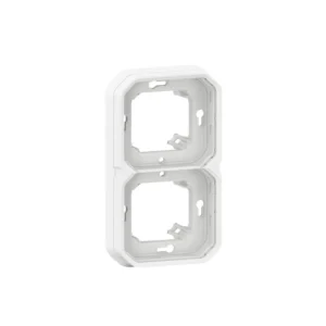 Monture plaque 2 poste horizontalblanc Plexo