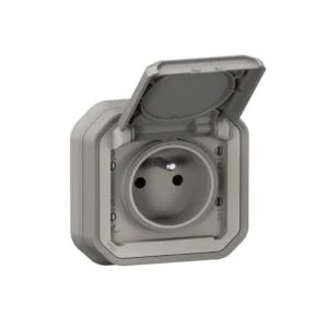 Prise 2P+T ENC gris Plexo