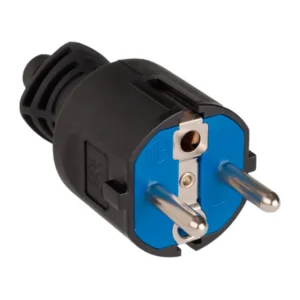 Fiche mâle 2P+T caoutchou Solera
