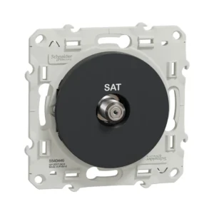 Prise SAT anthracite black Odace