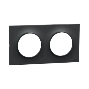 Plaque 2 poste anthracite black Odace